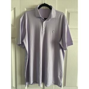 Holderness Bourne Golf Polo Shirt Extra Large Purple White Stripe Tailored Fit